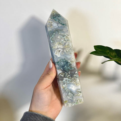 Statement Moss Agate Tower C2 48 - Kenna's Crystals from TikTok