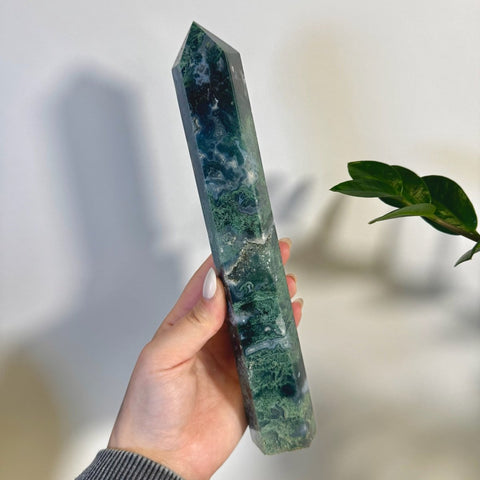 Statement Moss Agate Tower C2 51 - Kenna's Crystals from TikTok