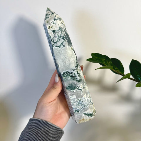 Statement Moss Agate Tower C2 33 - Kenna's Crystals from TikTok