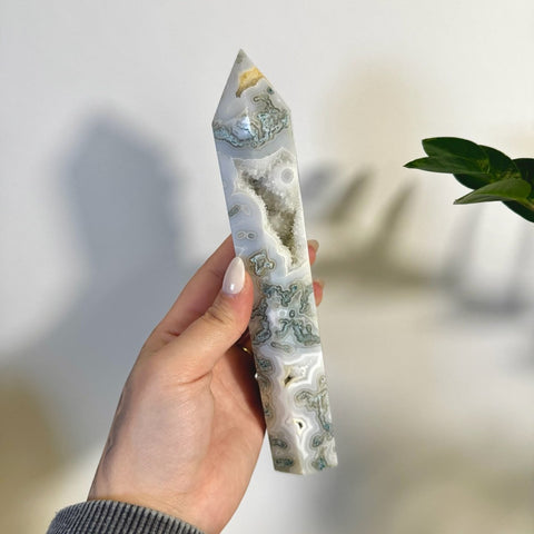 Statement Moss Agate Tower C2 58 - Kenna's Crystals from TikTok