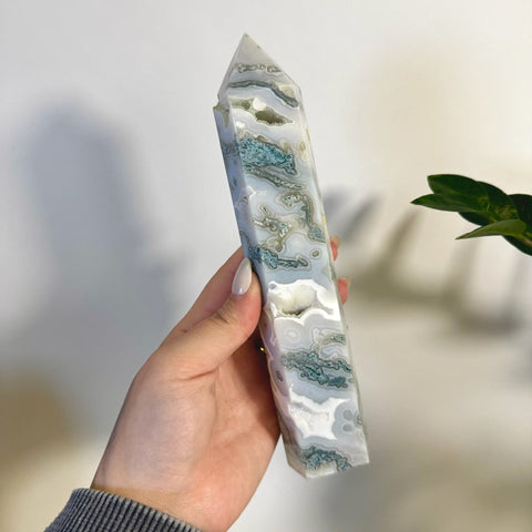 Statement Moss Agate Tower C2 53 - Kenna's Crystals from TikTok