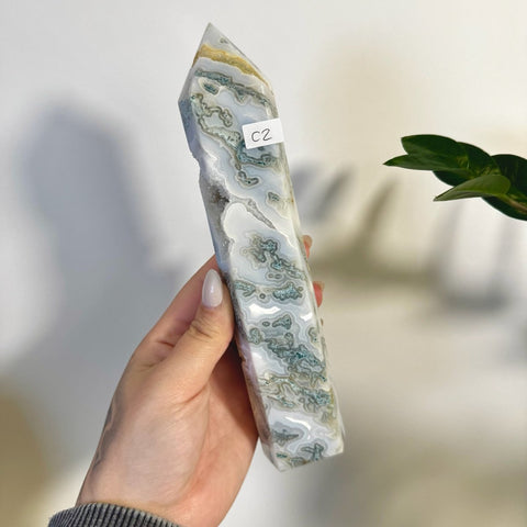 Statement Moss Agate Tower C2 29 - Kenna's Crystals from TikTok