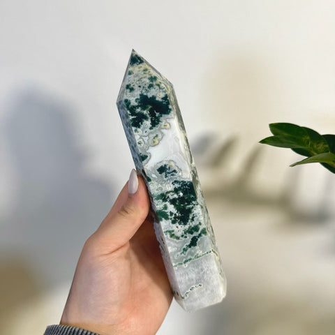 Statement Moss Agate Tower C2 56 - Kenna's Crystals from TikTok