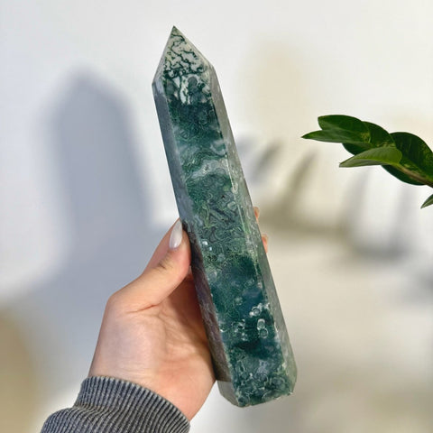 Statement Moss Agate Tower C2 41 - Kenna's Crystals from TikTok
