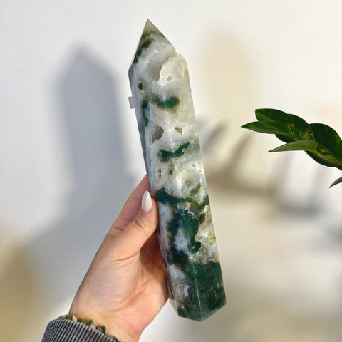 Statement Moss Agate Tower C2 38 - Kenna's Crystals from TikTok