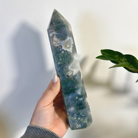 Statement Moss Agate Tower C2 43 - Kenna's Crystals from TikTok