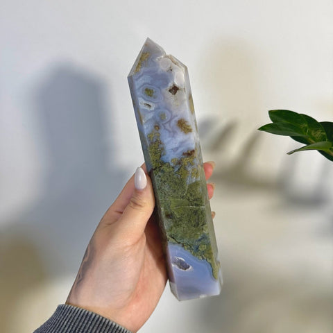 Statement Moss Agate Tower C2 52 - Kenna's Crystals from TikTok