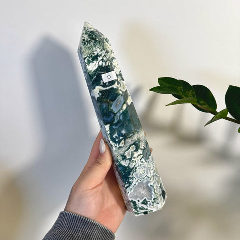Statement Moss Agate Tower D 4 - Kenna's Crystals from TikTok