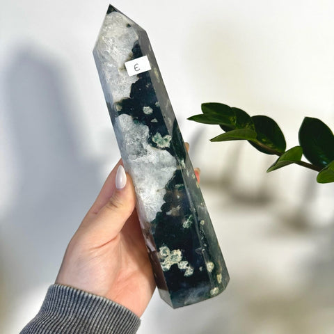 Statement Moss Agate Tower E 5 - Kenna's Crystals from TikTok