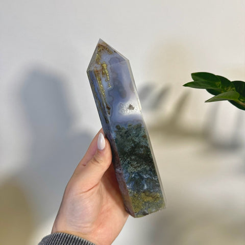 Statement Moss Agate Tower E2 62 - Kenna's Crystals from TikTok