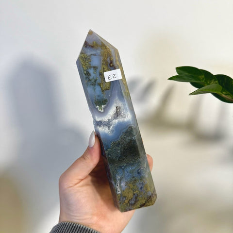 Statement Moss Agate Tower E2 61 - Kenna's Crystals from TikTok