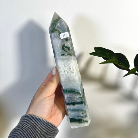 Statement Moss Agate Tower F 6 - Kenna's Crystals from TikTok