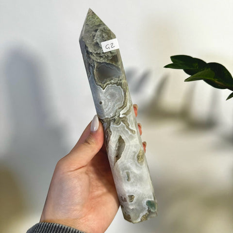 Statement Moss Agate Tower G2 65 - Kenna's Crystals from TikTok