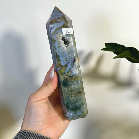 Statement Moss Agate Tower H2 67 - Kenna's Crystals from TikTok