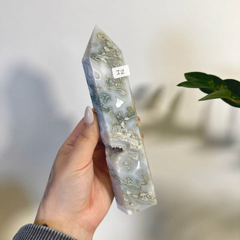 Statement Moss Agate Tower I2 69 - Kenna's Crystals from TikTok