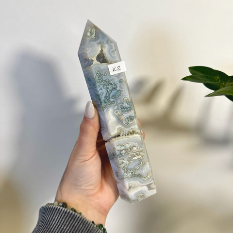 Statement Moss Agate Tower K2 73 - Kenna's Crystals from TikTok