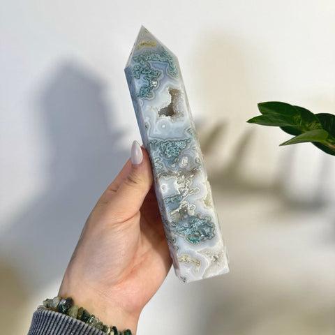 Statement Moss Agate Tower K2 74 - Kenna's Crystals from TikTok