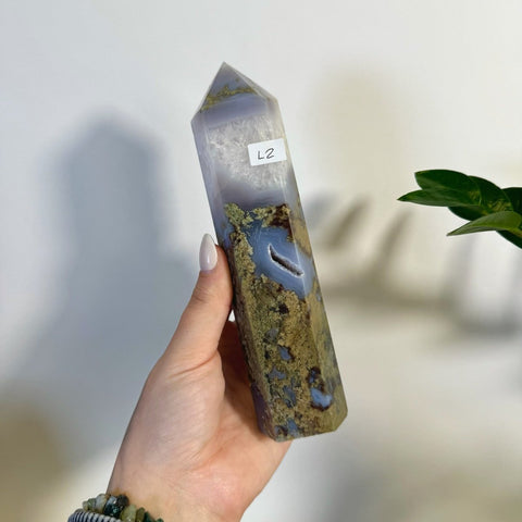 Statement Moss Agate Tower L2 75 - Kenna's Crystals from TikTok
