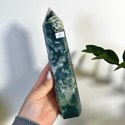 Statement Moss Agate Tower M 13 - Kenna's Crystals from TikTok