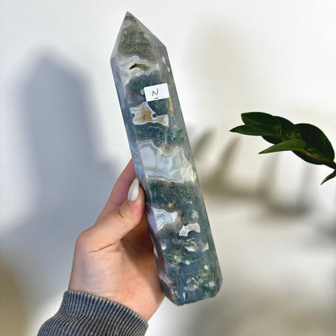Statement Moss Agate Tower N 14 - Kenna's Crystals from TikTok
