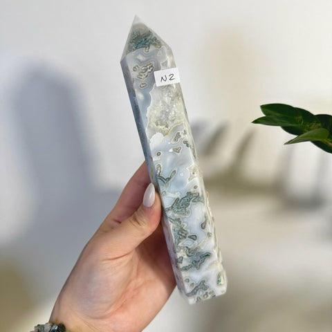 Statement Moss Agate Tower N2 79 - Kenna's Crystals from TikTok