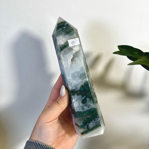 Statement Moss Agate Tower O 15 - Kenna's Crystals from TikTok