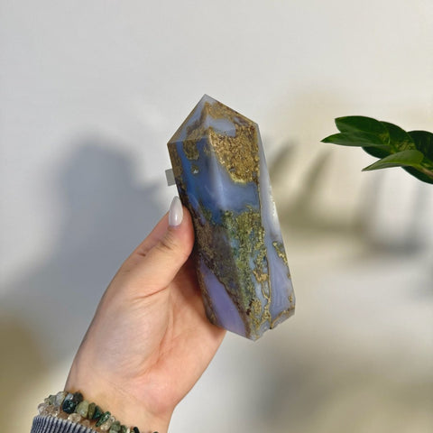 Statement Moss Agate Tower O2 82 - Kenna's Crystals from TikTok