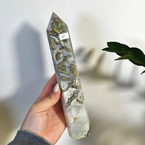 Statement Moss Agate Tower P 16 - Kenna's Crystals from TikTok