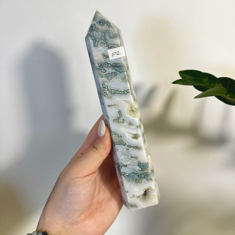 Statement Moss Agate Tower P2 83 - Kenna's Crystals from TikTok
