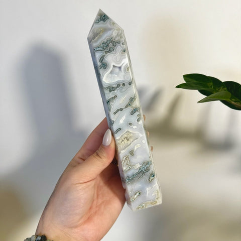 Statement Moss Agate Tower P2 84 - Kenna's Crystals from TikTok
