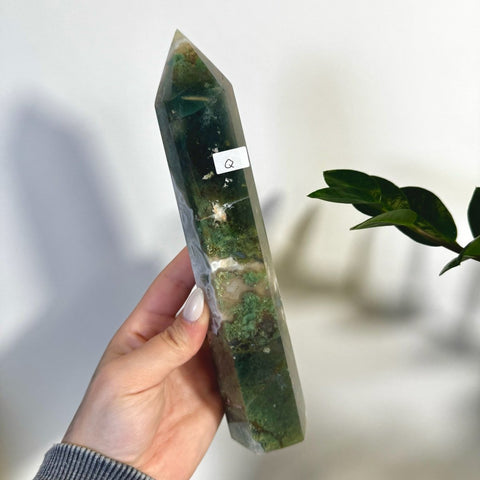 Statement Moss Agate Tower Q 17 - Kenna's Crystals from TikTok