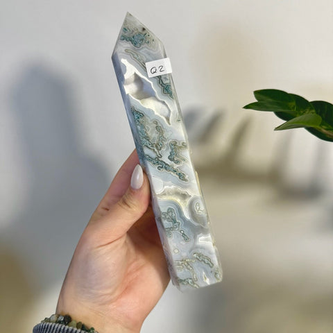 Statement Moss Agate Tower Q2 85 - Kenna's Crystals from TikTok