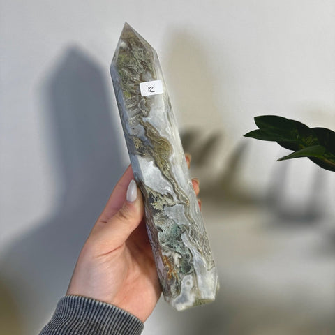 Statement Moss Agate Tower R 18 - Kenna's Crystals from TikTok