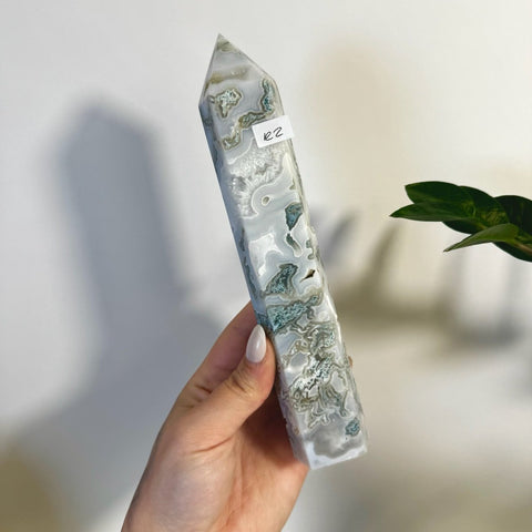 Statement Moss Agate Tower R2 87 - Kenna's Crystals from TikTok
