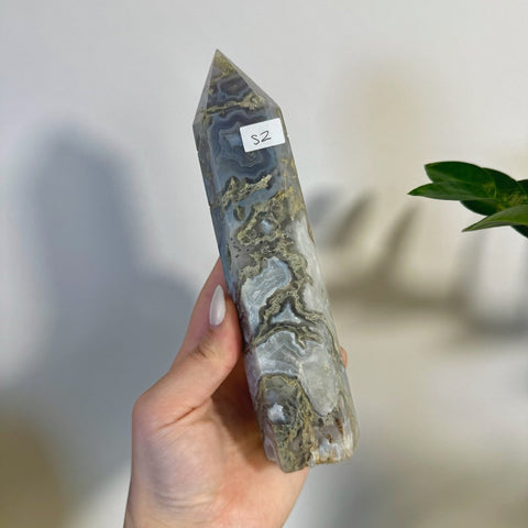 Statement Moss Agate Tower S2 89 - Kenna's Crystals from TikTok