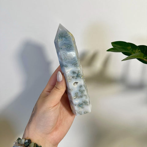 Statement Moss Agate Tower T2 92 - Kenna's Crystals from TikTok
