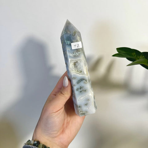 Statement Moss Agate Tower T2 91 - Kenna's Crystals from TikTok