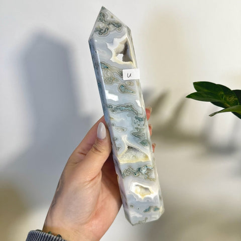Statement Moss Agate Tower U 21 - Kenna's Crystals from TikTok