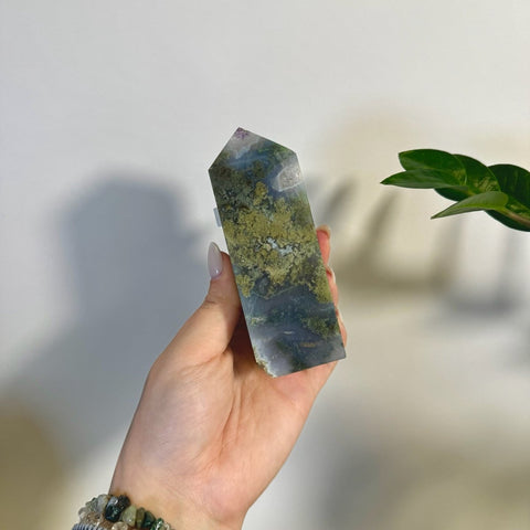 Statement Moss Agate Tower U2 94 - Kenna's Crystals from TikTok