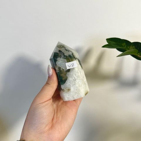 Statement Moss Agate Tower V2 95 - Kenna's Crystals from TikTok