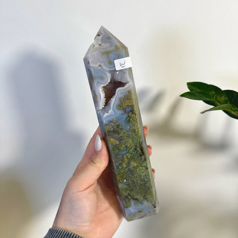 Statement Moss Agate Tower W 23 - Kenna's Crystals from TikTok