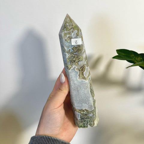 Statement Moss Agate Tower Z 26 - Kenna's Crystals from TikTok
