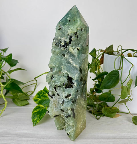 Statement Prehnite Tower With Epidote A 1 - Kenna's Crystals from TikTok