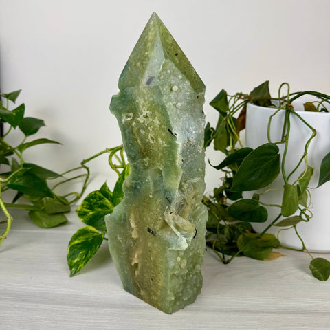 Statement Prehnite Tower With Epidote D 4 - Kenna's Crystals from TikTok