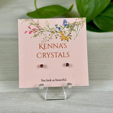 Sterling Silver Birth Stone Stud Earrings 1 - Kenna's Crystals from TikTok