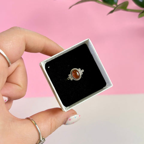 Sterling Silver Carnelian Ring