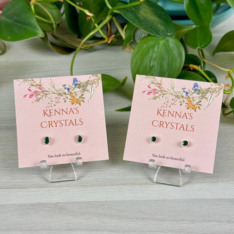 Sterling Silver Emerald Stud Earrings 1 - Kenna's Crystals from TikTok