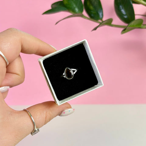 Sterling Silver Faceted Smoky Quartz Ring