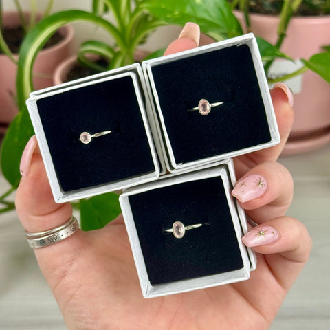 Sterling Silver Faceted Stackable Rose Quartz Ring 4 1 - Kenna's Crystals from TikTok