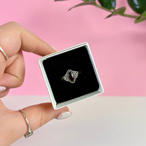 Sterling Silver Garnet Ring